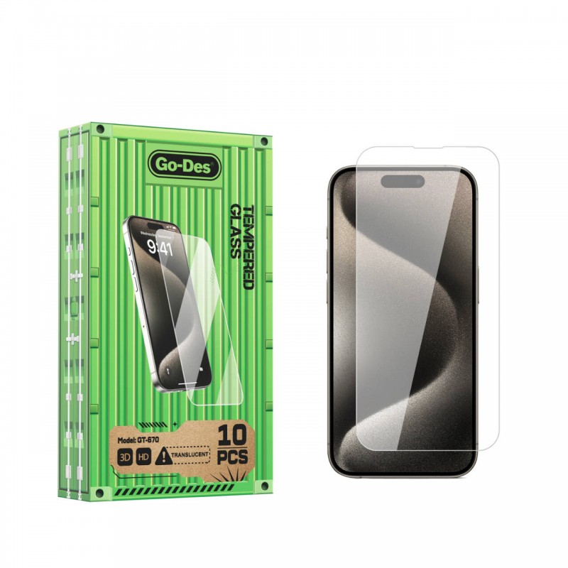 Bal-z Apple iPhone 15 Pro Max Go Des Parmak İzi Bırakmayan 9H Oleofobik Bom Glass Ekran Koruyucu