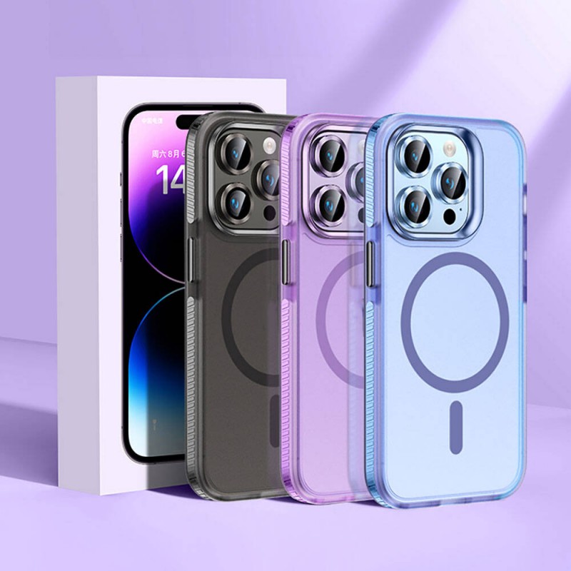 Bal-z Apple iPhone 15 Pro Max Kılıf Airbagli M-safe Wireless Şarj Özellikli Lens Koruyuculu  Klaptika Kapak