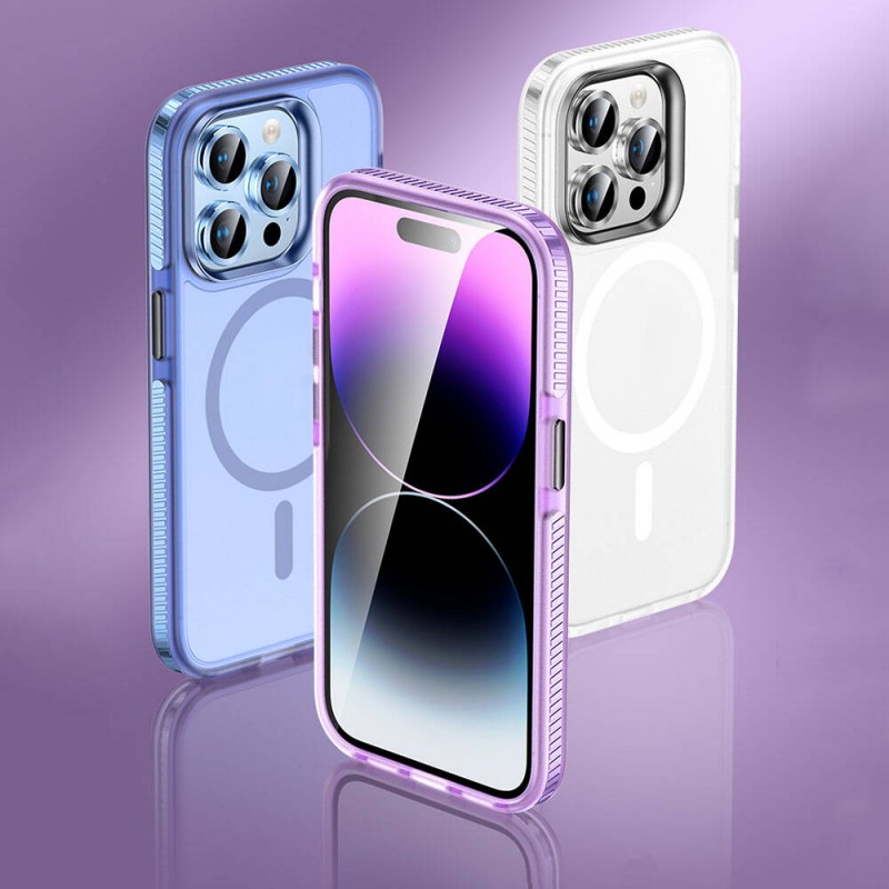 Bal-z Apple iPhone 15 Pro Max Kılıf Airbagli M-safe Wireless Şarj Özellikli Lens Koruyuculu  Klaptika Kapak