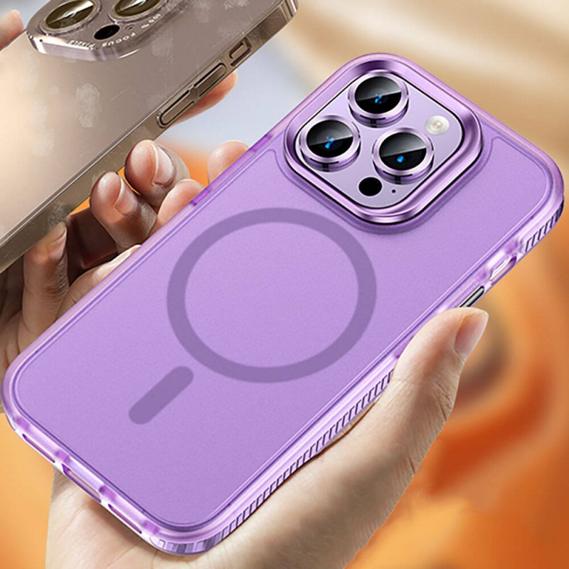 Bal-z Apple iPhone 15 Pro Max Kılıf Airbagli M-safe Wireless Şarj Özellikli Lens Koruyuculu  Klaptika Kapak