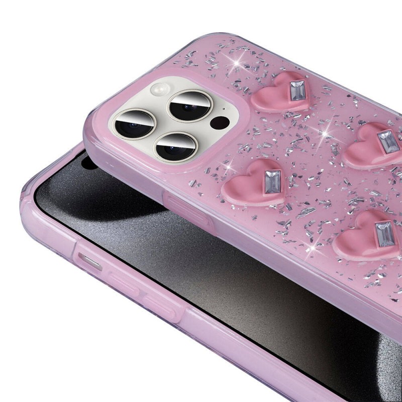 Bal-z Apple iPhone 15 Pro Max Kılıf Airbagli Simli Arka Yüzey  Işıltı Silikon Kapak