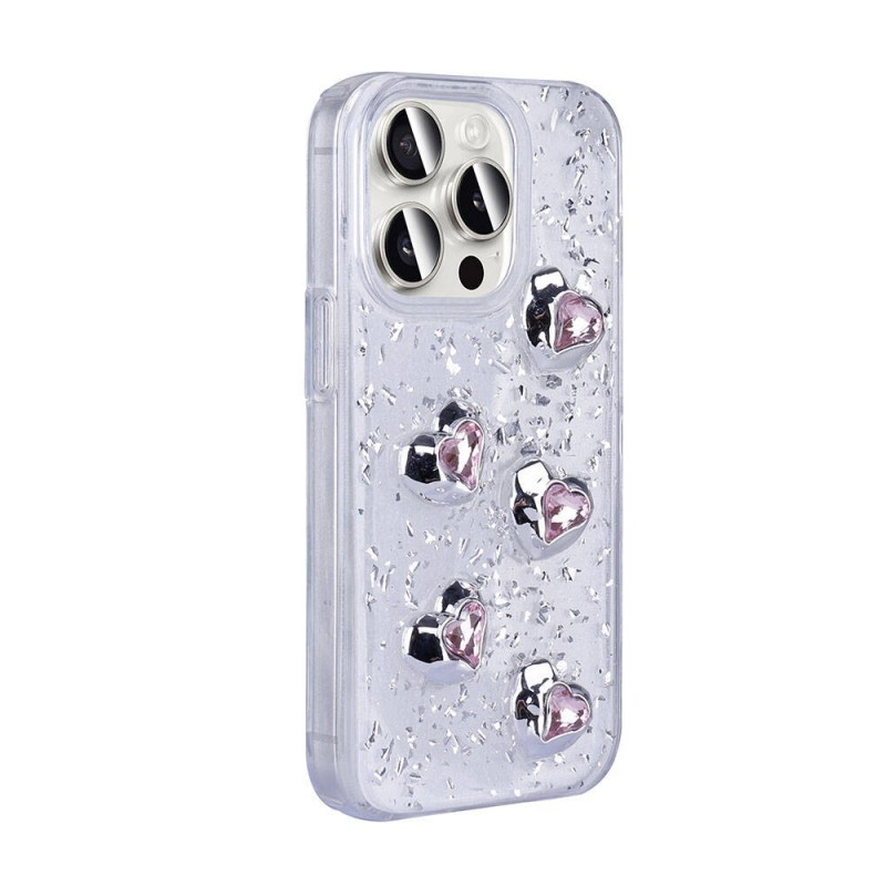 Bal-z Apple iPhone 15 Pro Max Kılıf Airbagli Simli Arka Yüzey  Işıltı Silikon Kapak