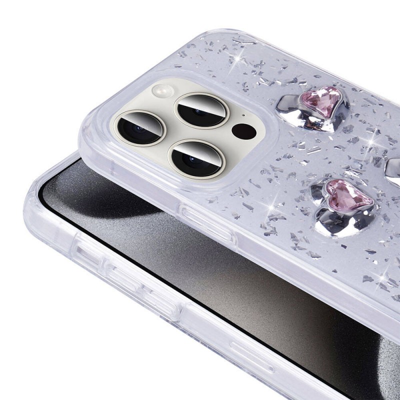 Bal-z Apple iPhone 15 Pro Max Kılıf Airbagli Simli Arka Yüzey  Işıltı Silikon Kapak