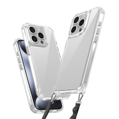 Bal-z Apple iPhone 15 Pro Max Kılıf Airbagli Takılabilir Askı Aparatlı Zore Snap Silikon Kapak