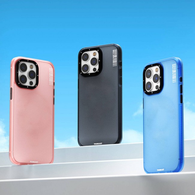 Apple iPhone 15 Pro Max Kılıf Buzlu Mat Tasarım Youngkit Colored Sand Serisi Kapak Apple iPhone 15 Pro Max Kılıf Buzlu Mat Tasarım Youngkit Colored Sand Serisi Kapak