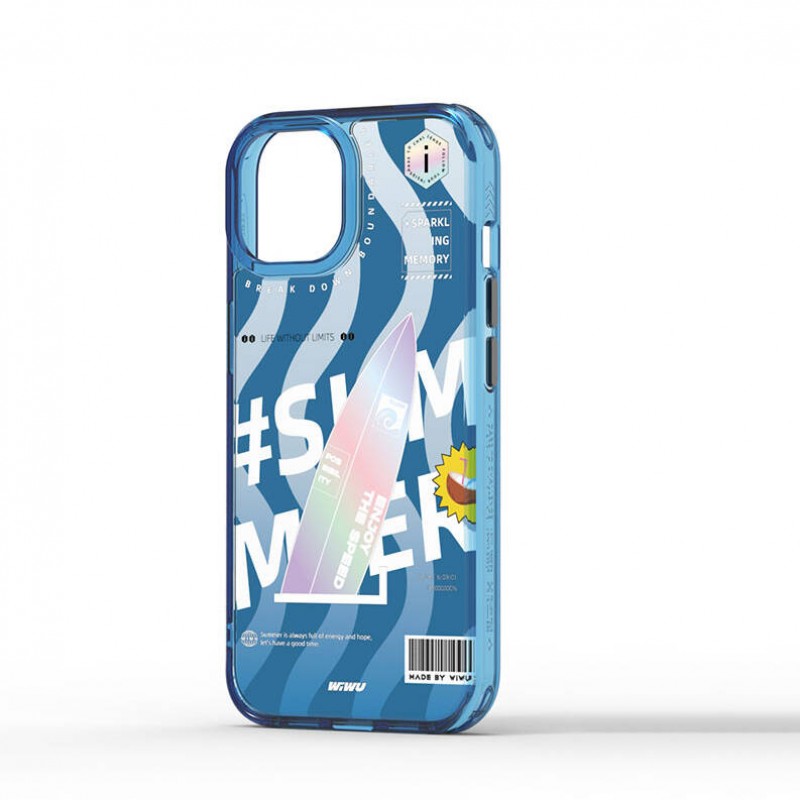 Bal-z Apple iPhone 15 Pro Max Kılıf Çift Katman Desenli Wiwu Summer Serisi Kapak