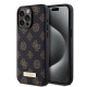 Apple iPhone 15 Pro Max Kılıf Guess Magsafe Şarj Özellikli PU Deri Desenli Metal Plaka Logolu Kapak Apple iPhone 15 Pro Max Kılıf Guess Magsafe Şarj Özellikli PU Deri Desenli Metal Plaka Logolu Kapak