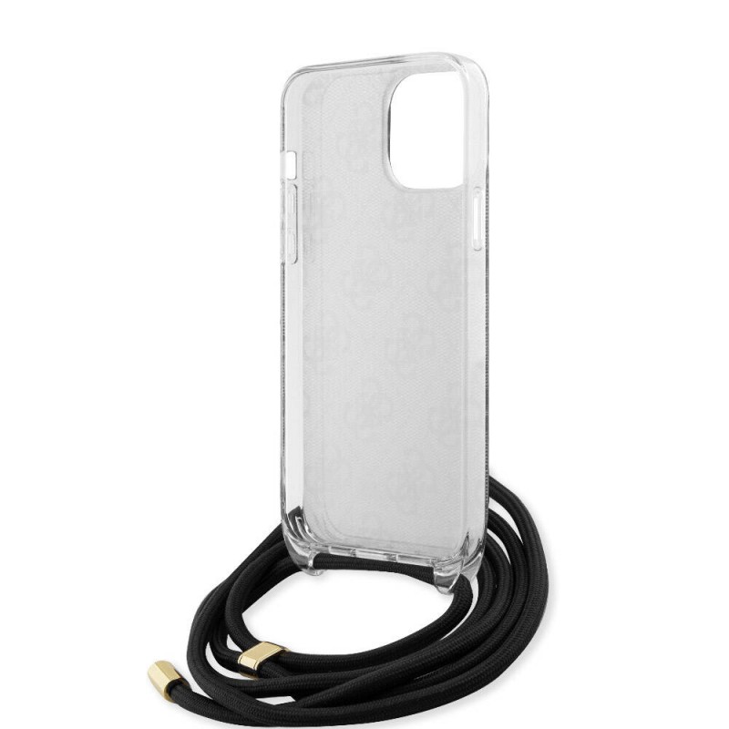 Bal-z Apple iPhone 15 Pro Max Kılıf Guess Orjinal Lisanslı Çapraz Kordon 4G Desenli Kapak