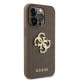 Apple iPhone 15 Pro Max Kılıf Guess Orjinal Lisanslı Delikli Yazı ve 4G Glitter Büyük Metal Logolu Kapak Apple iPhone 15 Pro Max Kılıf Guess Orjinal Lisanslı Delikli Yazı ve 4G Glitter Büyük Metal Logolu Kapak