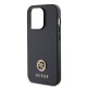Apple iPhone 15 Pro Max Kılıf Guess Orjinal Lisanslı Deri 4G Metal Logo Strass Kapak