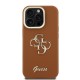 Apple iPhone 15 Pro Max Kılıf Guess Orjinal Lisanslı Grained Yazı Logolu Kamera Standlı Kapak