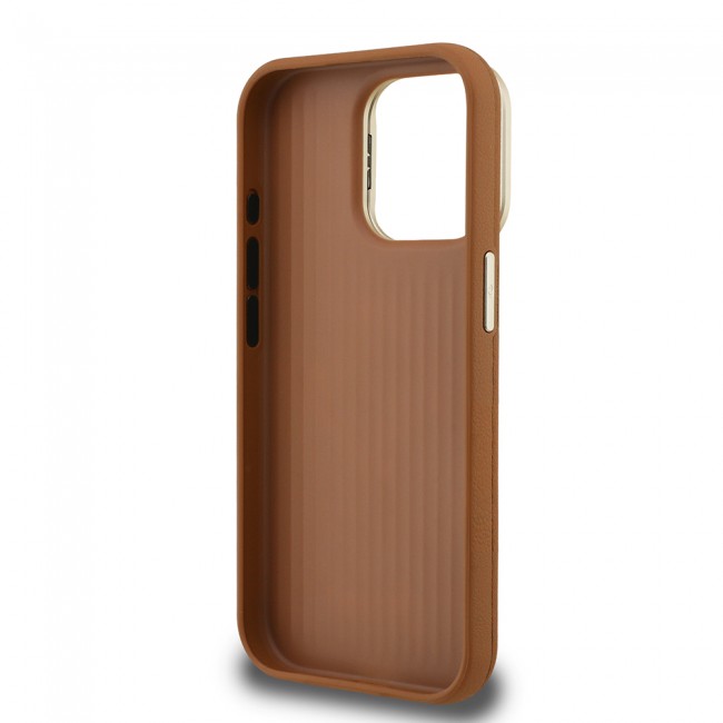 Apple iPhone 15 Pro Max Kılıf Guess Orjinal Lisanslı Grained Yazı Logolu Kamera Standlı Kapak