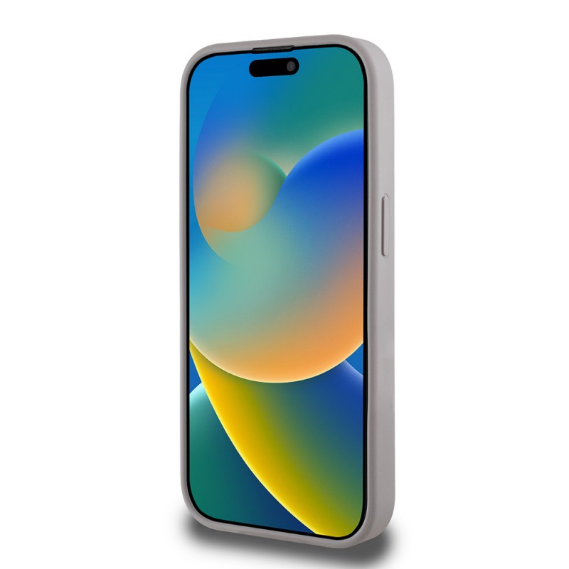 Bal-z Apple iPhone 15 Pro Max Kılıf Guess Orjinal Lisanslı Gül Baskılı Büyük Metal Logo Dizaynlı Kapak