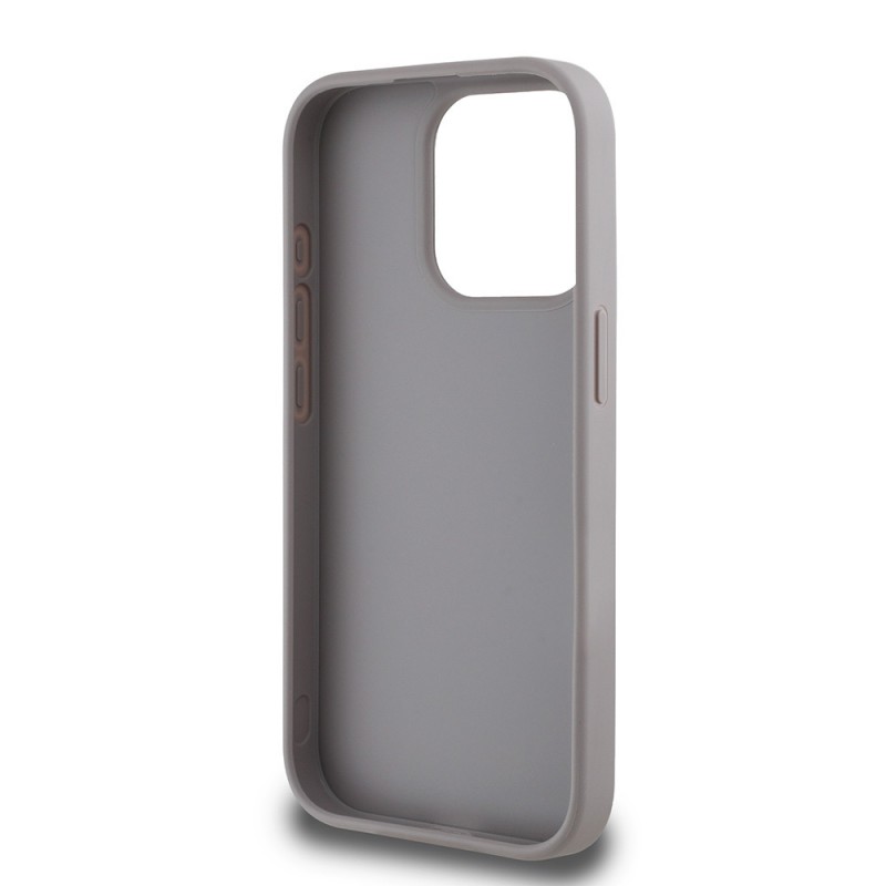 Bal-z Apple iPhone 15 Pro Max Kılıf Guess Orjinal Lisanslı Gül Baskılı Büyük Metal Logo Dizaynlı Kapak