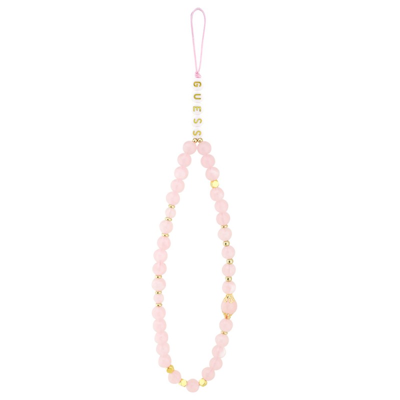 Bal-z Apple iPhone 15 Pro Max Kılıf Guess Orjinal Lisanslı M-safe Şarj Özellikli PU Deri Bilek Askı İpli Yazı Logolu Kapak