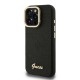 Apple iPhone 15 Pro Max Kılıf Guess Orjinal Lisanslı M-safe Şarj Özellikli Sıcak Baskılı Yazı Logolu Kamera Standlı PU Deri Peony Kapak