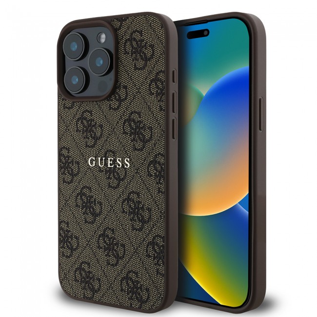 Apple iPhone 15 Pro Max Kılıf Guess Orjinal Lisanslı Magsafe Şarj Özellikli 4G Desen Yazı Logolu Kapak Apple iPhone 15 Pro Max Kılıf Guess Orjinal Lisanslı Magsafe Şarj Özellikli 4G Desen Yazı Logolu Kapak