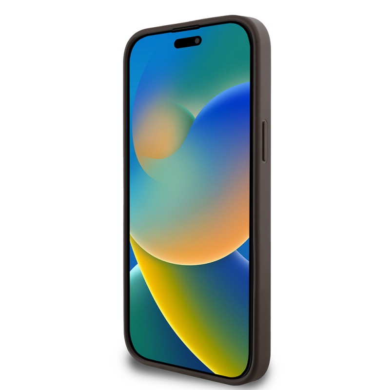 Bal-z Apple iPhone 15 Pro Max Kılıf Guess Orjinal Lisanslı M-safe Şarj Özellikli 4G Desen Yazı Logolu Kapak