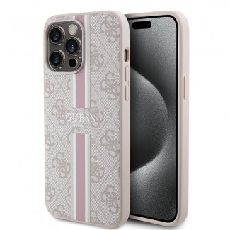 Apple iPhone 15 Pro Max Kılıf Guess Orjinal Lisanslı M-safe Şarj Özellikli 4G Şerit Tasarımlı Printed Kapak Apple iPhone 15 Pro Max Kılıf Guess Orjinal Lisanslı M-safe Şarj Özellikli 4G Şerit Tasarımlı Printed Kapak