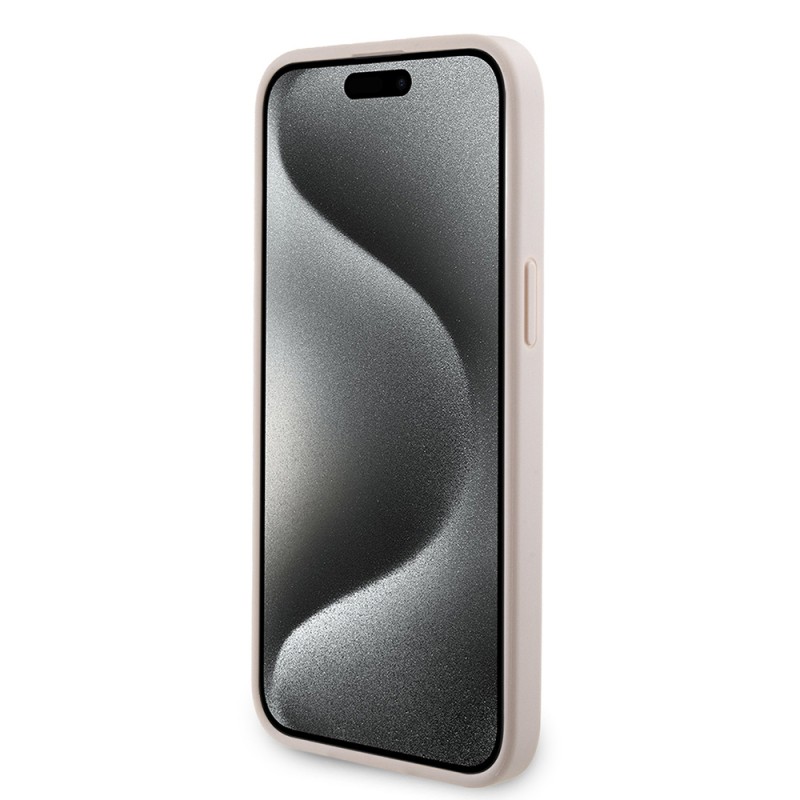 Bal-z Apple iPhone 15 Pro Max Kılıf Guess Orjinal Lisanslı M-safe Şarj Özellikli 4G Şerit Tasarımlı Printed Kapak