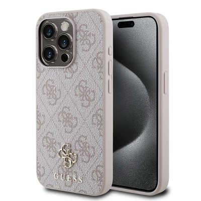 Bal-z Apple iPhone 15 Pro Max Kılıf Guess Orjinal Lisanslı M-safe Şarj Özellikli Small 4G Classic Kapak