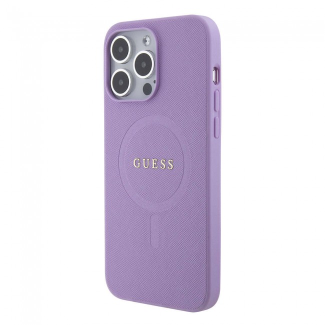 Apple iPhone 15 Pro Max Kılıf Guess Orjinal Lisanslı Magsafe Şarj Özellikli Yazı Logolu Saffiano Kapak Apple iPhone 15 Pro Max Kılıf Guess Orjinal Lisanslı Magsafe Şarj Özellikli Yazı Logolu Saffiano Kapak