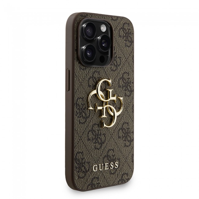 Apple iPhone 15 Pro Max Kılıf Guess Orjinal Lisanslı PU Deri Bilek Askı İpli Metal Büyük 4G ve Yazı Logolu Kapak