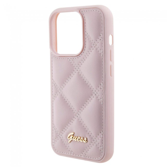 Apple iPhone 15 Pro Max Kılıf Guess Orjinal Lisanslı PU Deri Metal Yazı Logolu Kapitone Kapak Apple iPhone 15 Pro Max Kılıf Guess Orjinal Lisanslı PU Deri Metal Yazı Logolu Kapitone Kapak