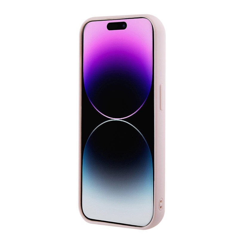 Bal-z Apple iPhone 15 Pro Max Kılıf Guess Orjinal Lisanslı PU Deri Metal Yazı Logolu Kapitone Kapak