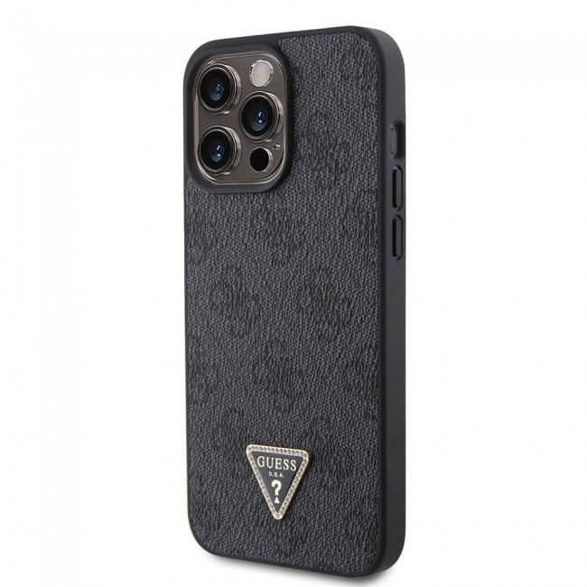 Apple iPhone 15 Pro Max Kılıf Guess Orjinal Lisanslı PU Deri Taşlı Üçgen Logo 4G Desenli Strass Kapak Apple iPhone 15 Pro Max Kılıf Guess Orjinal Lisanslı PU Deri Taşlı Üçgen Logo 4G Desenli Strass Kapak