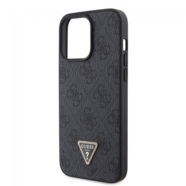 Apple iPhone 15 Pro Max Kılıf Guess Orjinal Lisanslı PU Deri Taşlı Üçgen Logo 4G Desenli Strass Kapak Apple iPhone 15 Pro Max Kılıf Guess Orjinal Lisanslı PU Deri Taşlı Üçgen Logo 4G Desenli Strass Kapak