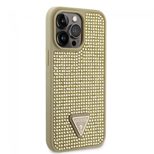 Apple iPhone 15 Pro Max Kılıf Guess Orjinal Lisanslı Taşlı Arka Yüzey Üçgen Logolu Kapak Apple iPhone 15 Pro Max Kılıf Guess Orjinal Lisanslı Taşlı Arka Yüzey Üçgen Logolu Kapak