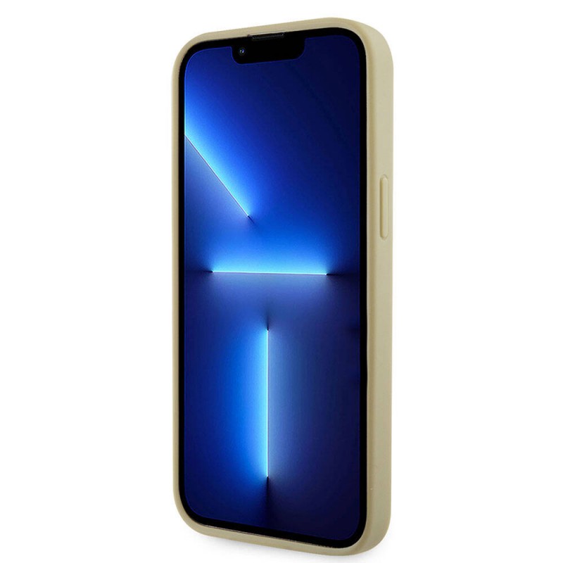 Bal-z Apple iPhone 15 Pro Max Kılıf Guess Orjinal Lisanslı Taşlı Arka Yüzey Üçgen Logolu Kapak