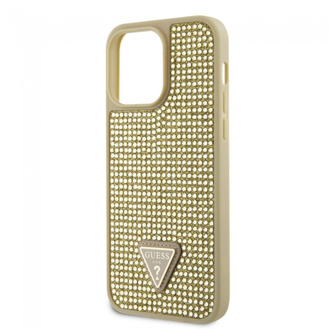 Apple iPhone 15 Pro Max Kılıf Guess Orjinal Lisanslı Taşlı Arka Yüzey Üçgen Logolu Kapak Apple iPhone 15 Pro Max Kılıf Guess Orjinal Lisanslı Taşlı Arka Yüzey Üçgen Logolu Kapak