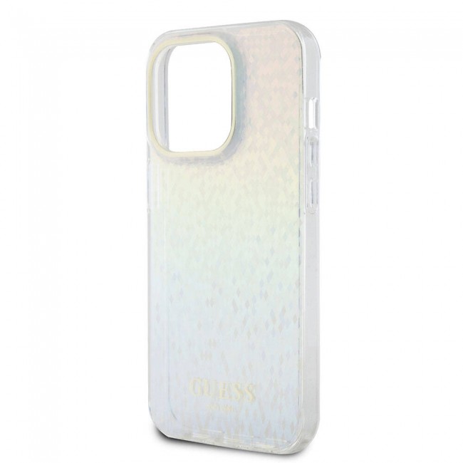 Apple iPhone 15 Pro Max Kılıf Guess Orjinal Lisanslı Yazı Logolu Mirror Disco Kapak
