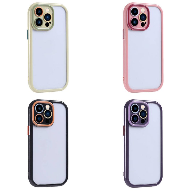 Bal-z Apple iPhone 15 Pro Max Kılıf Kamera Korumalı Renkli Kenar ve Çerçeve Tasarımlı  Vitamin Kapak