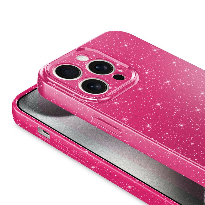 Bal-z Apple iPhone 15 Pro Max Kılıf Kamera Korumalı Simli Lüks  Koton Kapak