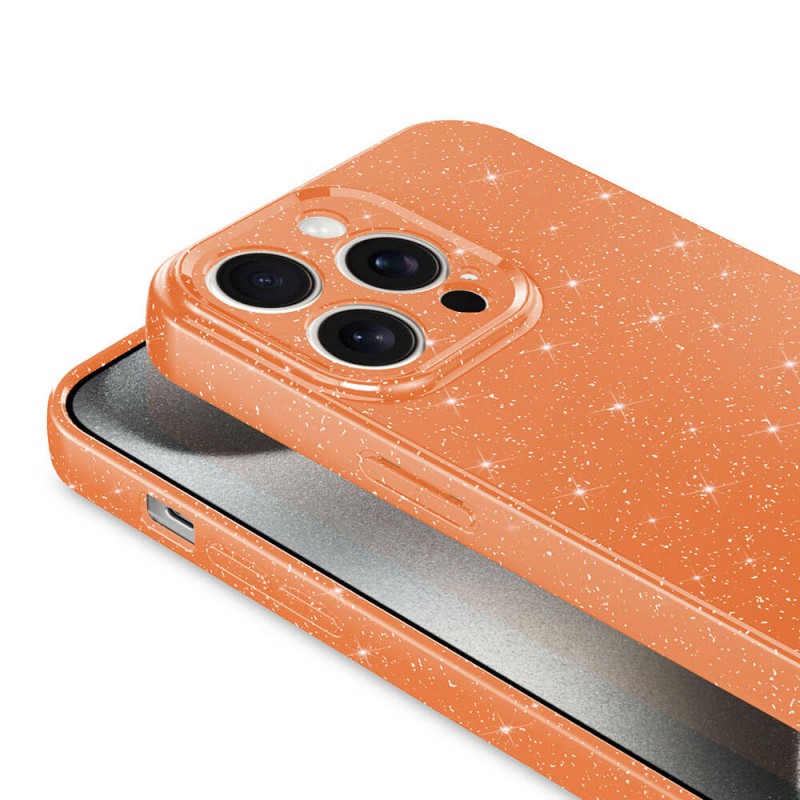 Bal-z Apple iPhone 15 Pro Max Kılıf Kamera Korumalı Simli Lüks  Koton Kapak