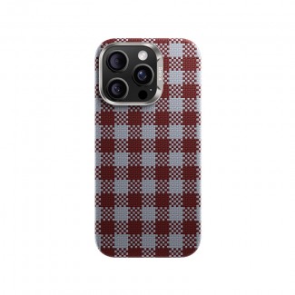 Apple iPhone 15 Pro Max Kılıf M-safe Şarj Özellikli Ekose Tasarımlı Benks ArmorVichy Kevlar Kapak Apple iPhone 15 Pro Max Kılıf M-safe Şarj Özellikli Ekose Tasarımlı Benks ArmorVichy Kevlar Kapak