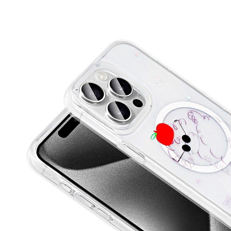 Bal-z Apple iPhone 15 Pro Max Kılıf M-Safe Şarj Özellikli Şeffaf Zore Folk Sert Kapak