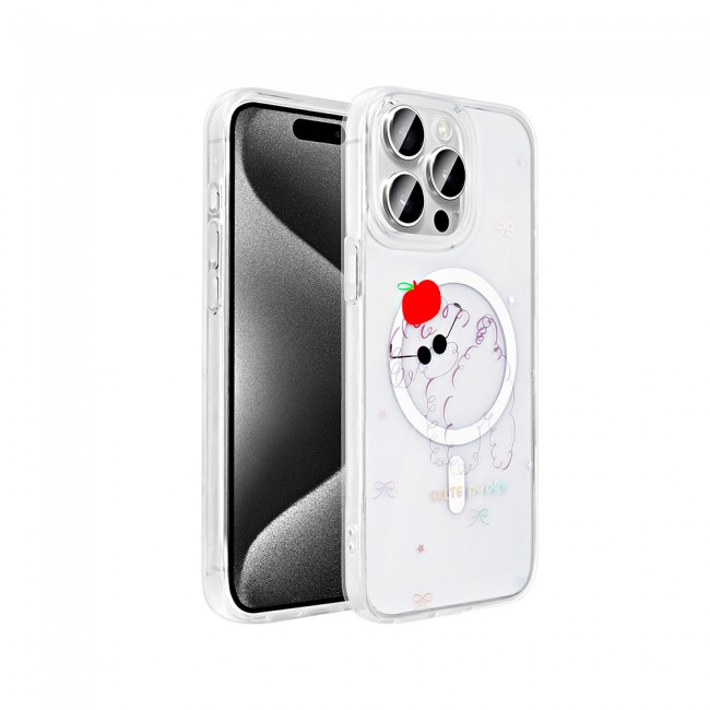 Apple iPhone 15 Pro Max Kılıf M-Safe Şarj Özellikli Şeffaf Zore Folk Sert Kapak Apple iPhone 15 Pro Max Kılıf M-Safe Şarj Özellikli Şeffaf Zore Folk Sert Kapak