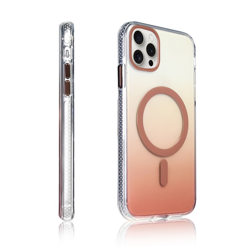 Bal-z Apple iPhone 15 Pro Max Kılıf M-safe Şarj Özellikli Transparan Renk Geçişli Zore Toros Kapak