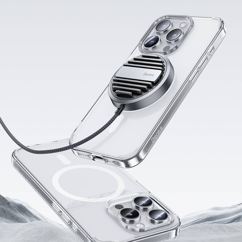 Bal-z Apple iPhone 15 Pro Max Kılıf M-safe Şarj Özellikli Airbagli Şeffaf Benks LucentPro Serisi Kapak