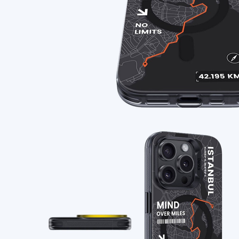 Bal-z Apple iPhone 15 Pro Max Kılıf M-safe Şarj Özellikli Benks City Serisi Kapak