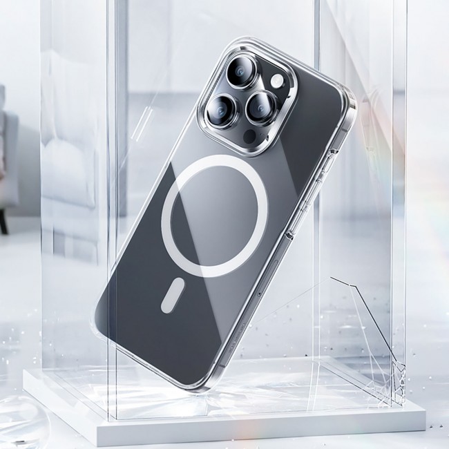 Apple iPhone 15 Pro Max Kılıf Magsafe Şarj Özellikli Benks Crystal Serisi Şeffaf Kapak Apple iPhone 15 Pro Max Kılıf Magsafe Şarj Özellikli Benks Crystal Serisi Şeffaf Kapak