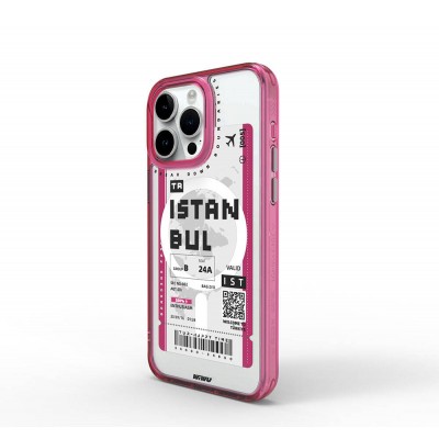 Bal-z Apple iPhone 15 Pro Max Kılıf M-safe Şarj Özellikli Bilet Desenli Wiwu Turkey B Serisi Kapak