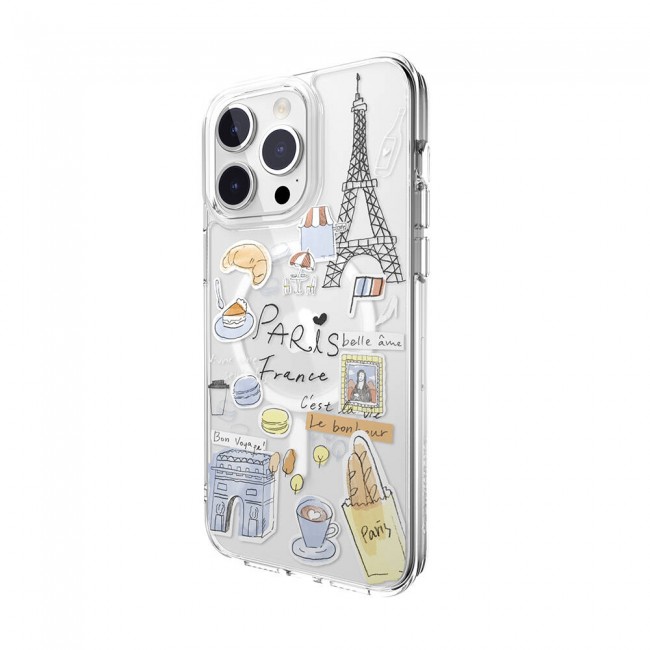Apple iPhone 15 Pro Max Kılıf Magsafe Şarj Özellikli Çizim Desenli Şok Önleyicili Şeffaf Lisanslı Switcheasy City-M Paris Kapak Apple iPhone 15 Pro Max Kılıf Magsafe Şarj Özellikli Çizim Desenli Şok Önleyicili Şeffaf Lisanslı Switcheasy City-M Paris Kapak
