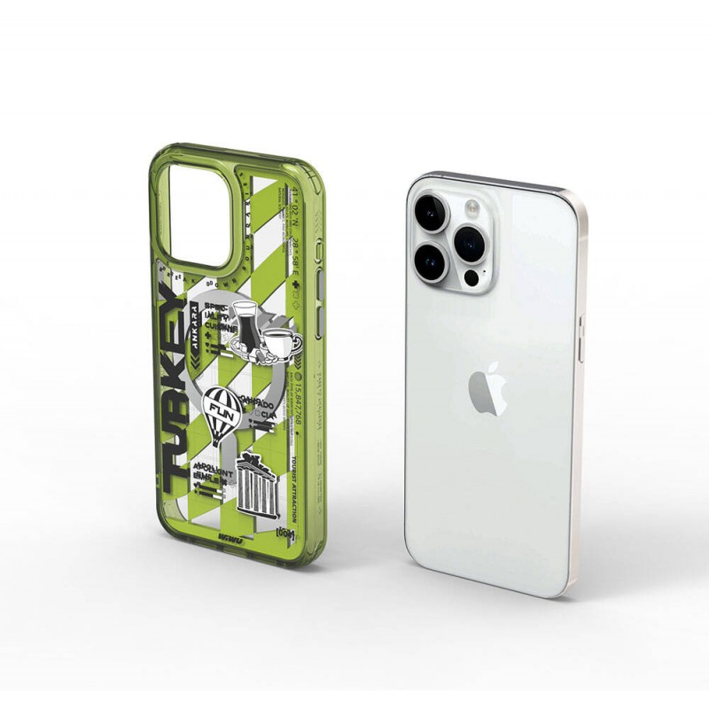 Bal-z Apple iPhone 15 Pro Max Kılıf M-safe Şarj Özellikli Desenli Wiwu Turkey A Serisi Kapak