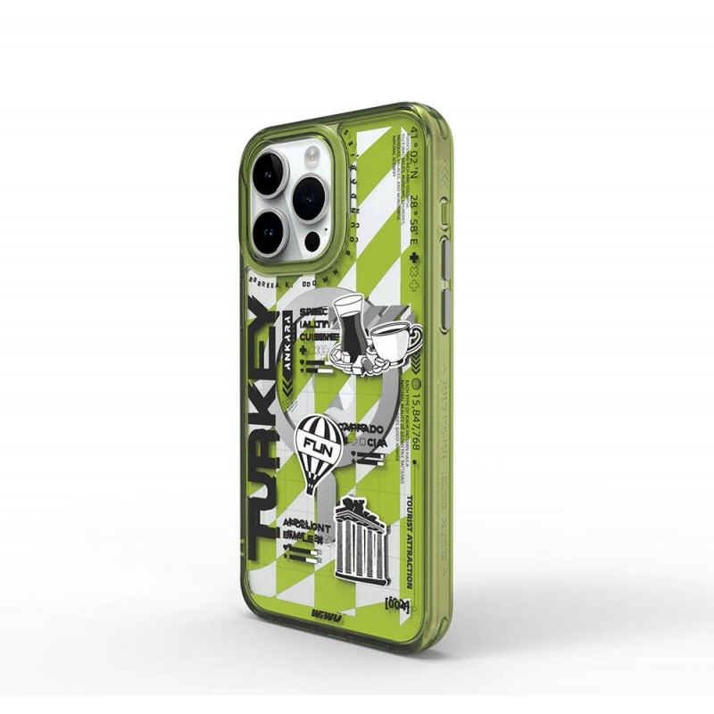 Bal-z Apple iPhone 15 Pro Max Kılıf M-safe Şarj Özellikli Desenli Wiwu Turkey A Serisi Kapak