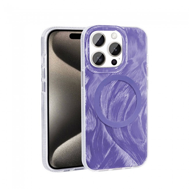 Apple iPhone 15 Pro Max Kılıf Magsafe Şarj Özellikli Fırça Boya Desenli Zore Palet Kapak Apple iPhone 15 Pro Max Kılıf Magsafe Şarj Özellikli Fırça Boya Desenli Zore Palet Kapak